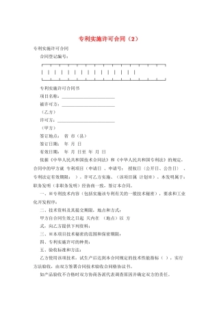 专利实施许可合同(2)