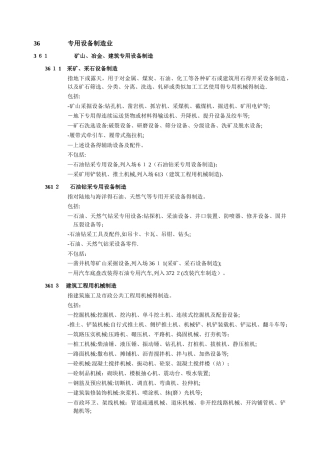 专用设备制造业分类
