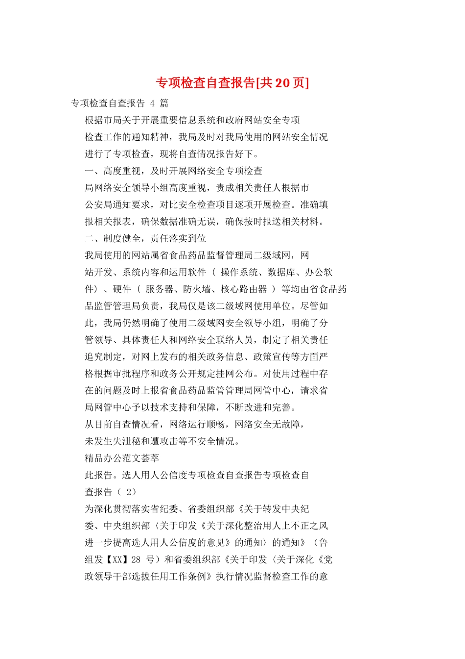 专项检查自查报告_第1页