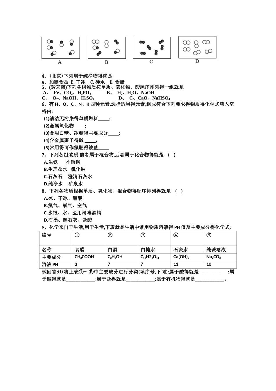 专题一.物质的分类练习题_第2页