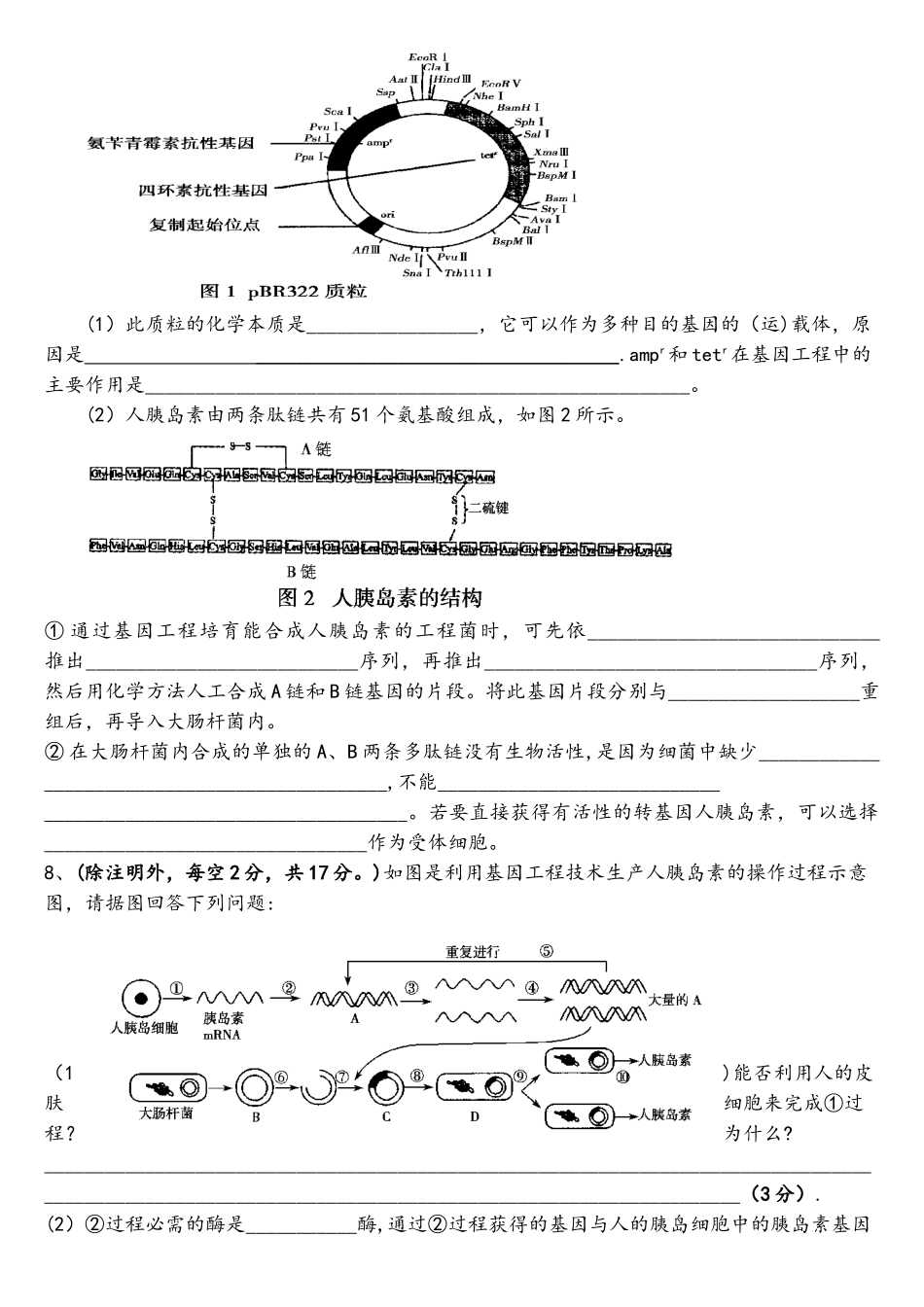 专题一基因工程单元测试题_第2页
