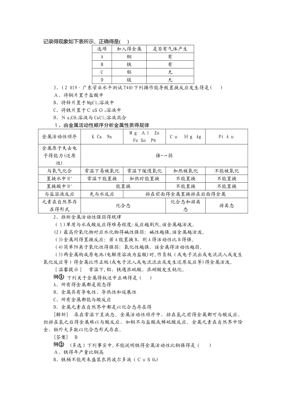 专题九　常见金属元素_第2页