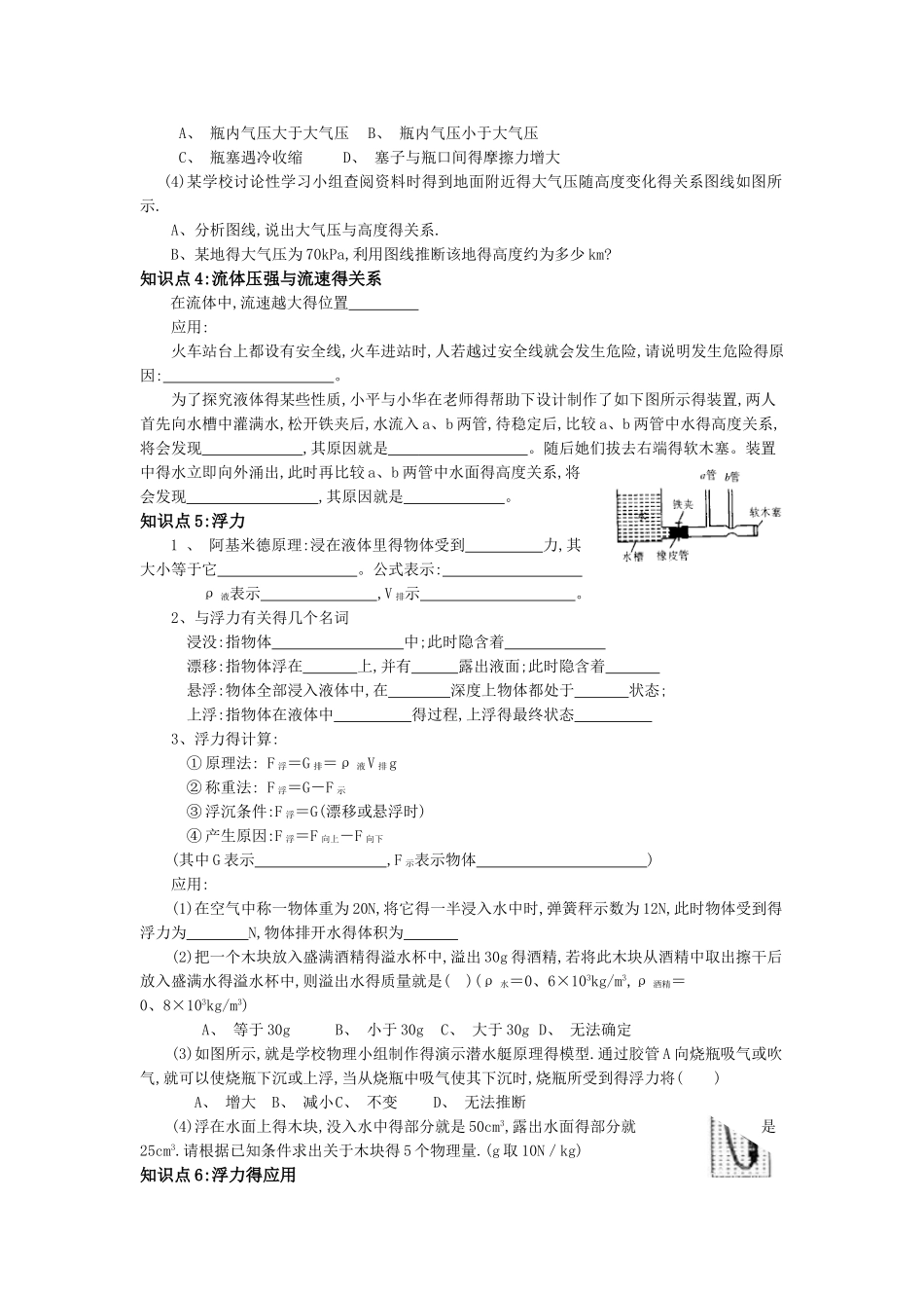 专题复习：压强与浮力_第3页