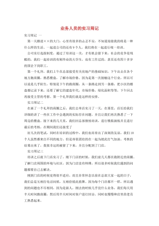 业务人员的实习周记