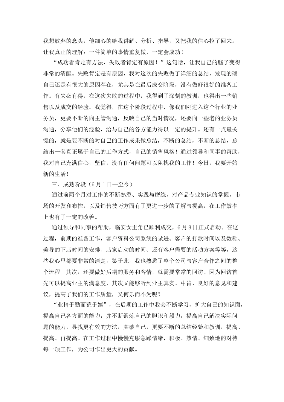 业务员个人工作总结_第3页