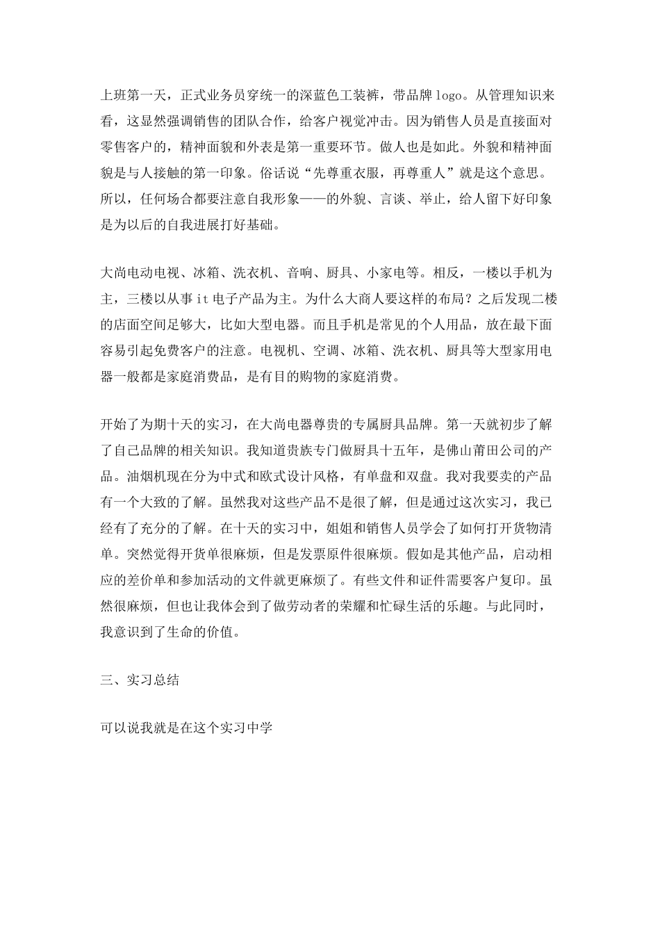 业务员实习报告总结_第3页