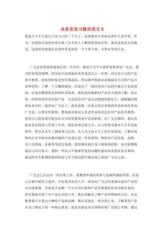 业务员实习报告范文3