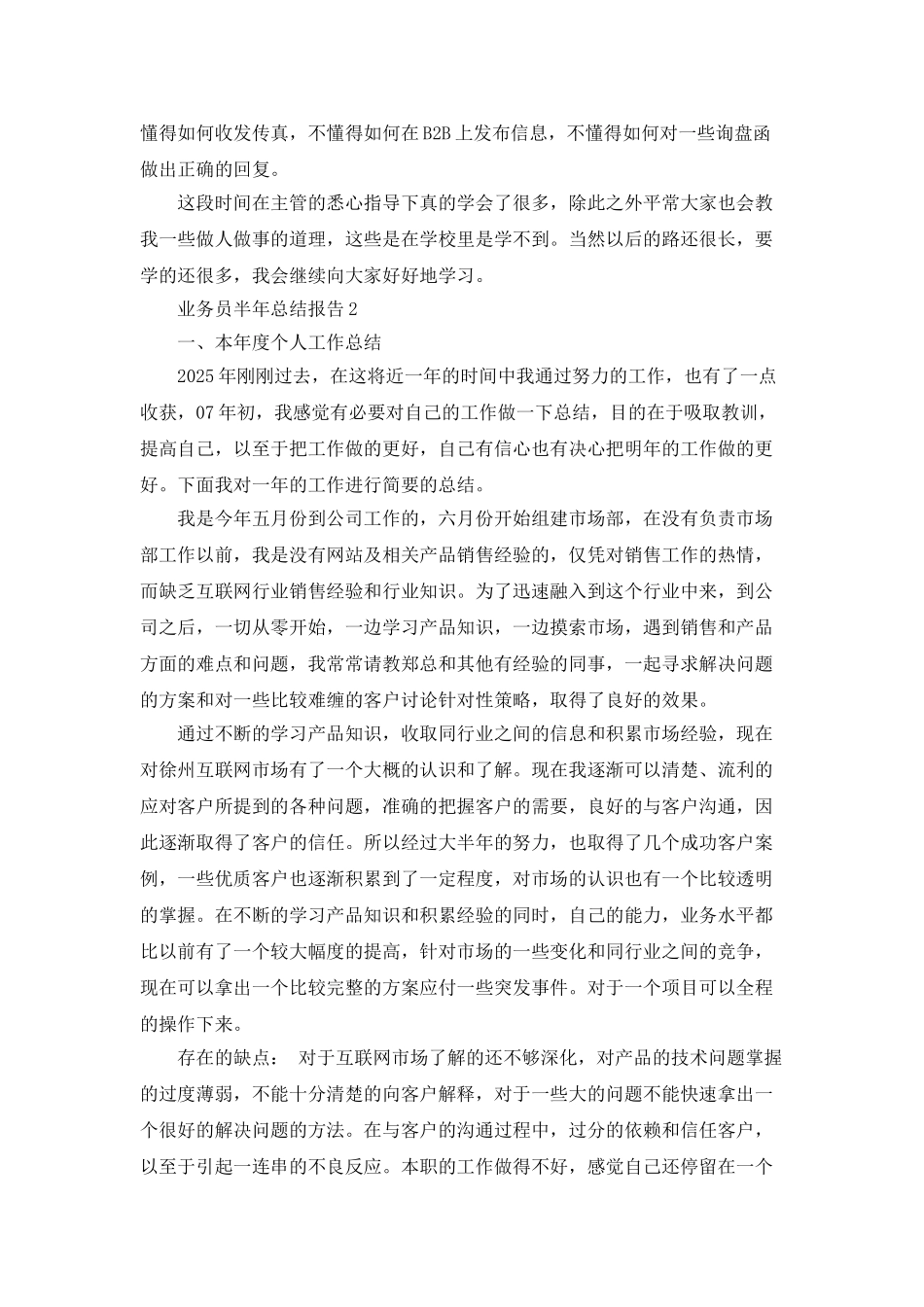 业务员半年总结个人工作报告_第3页
