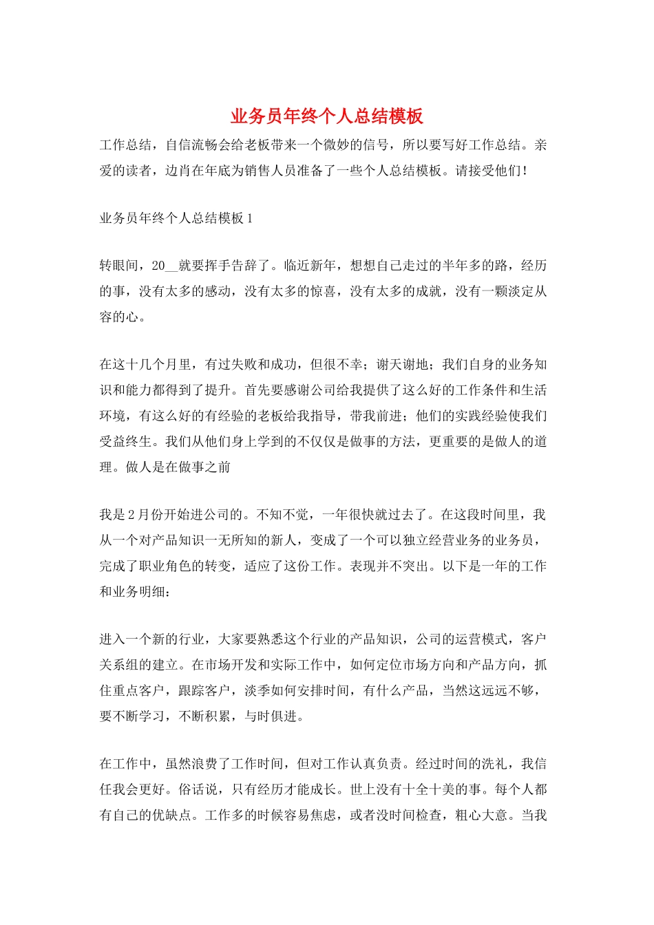 业务员年终个人总结模板_第1页