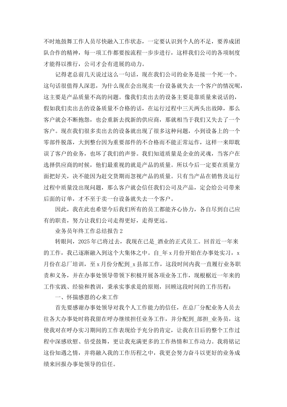 业务员年终工作总结报告_第2页