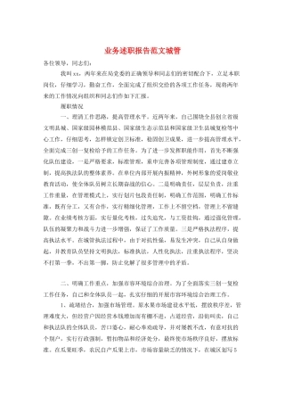 业务述职报告范文城管