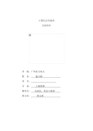 东方电大工商管理专科计算机期末复习应用基础实验报告