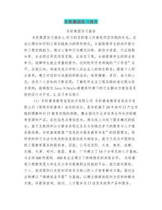 东软集团实习报告