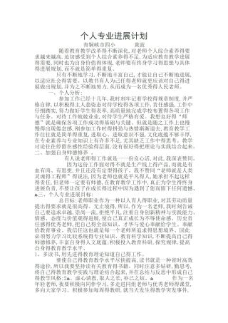 个人专业发展计划