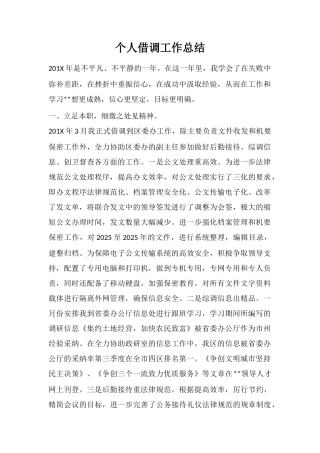 个人借调工作总结