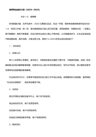 个人发展计划及总结