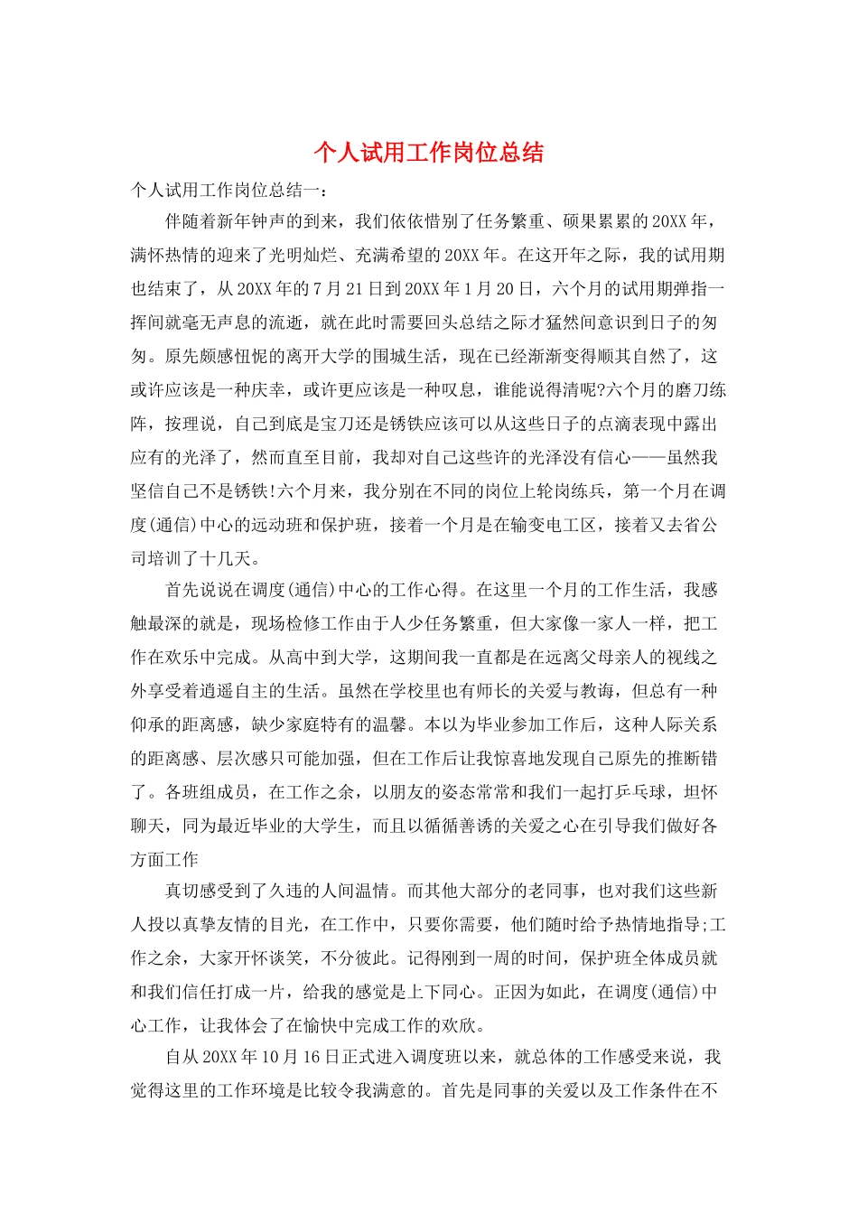 个人试用工作岗位总结_第1页