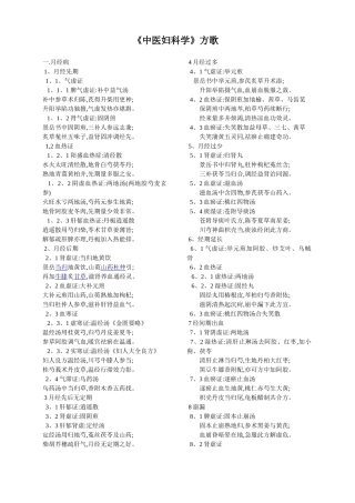 中医妇科学方歌大全