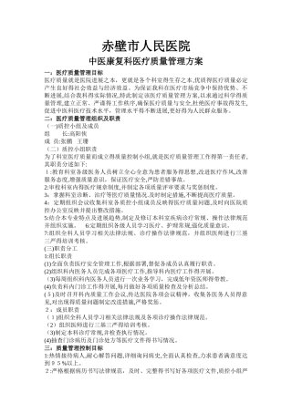 中医科质量与安全控制指标