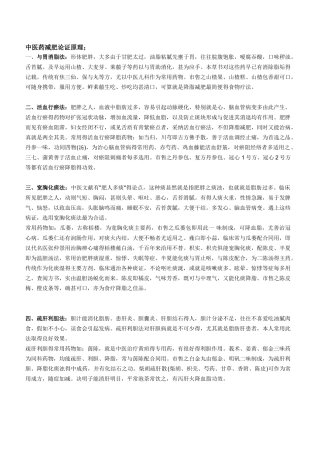 中医药减肥论证原理