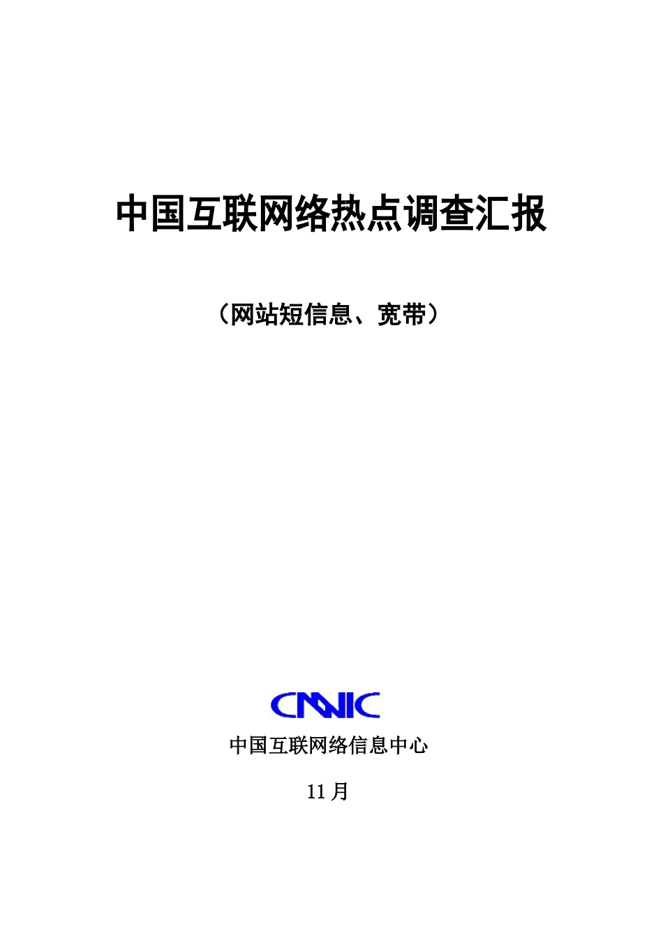 中国互联网络热点调查研究报告_第1页