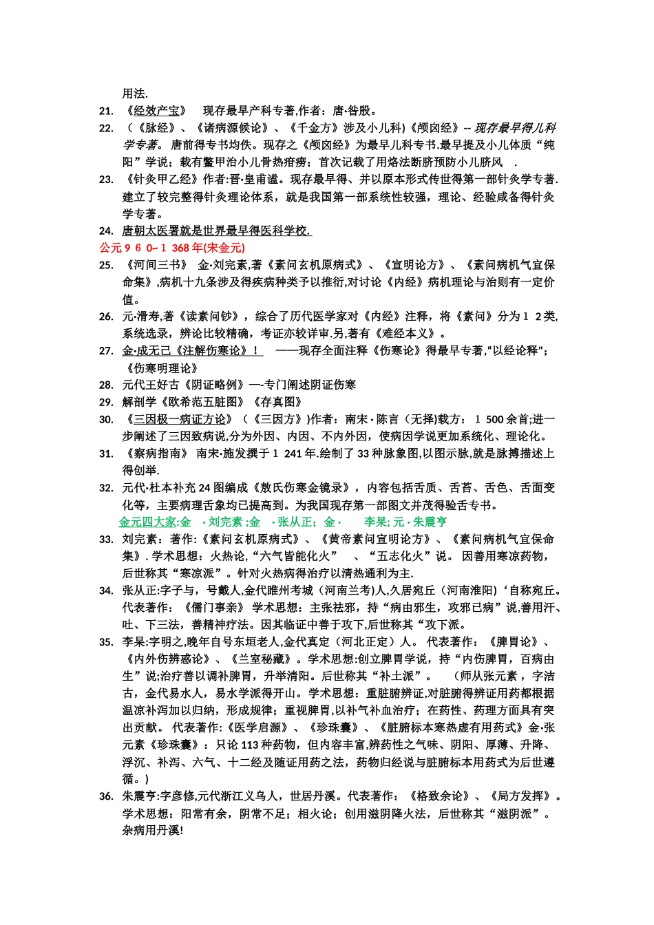 中国医学史知识点_第3页