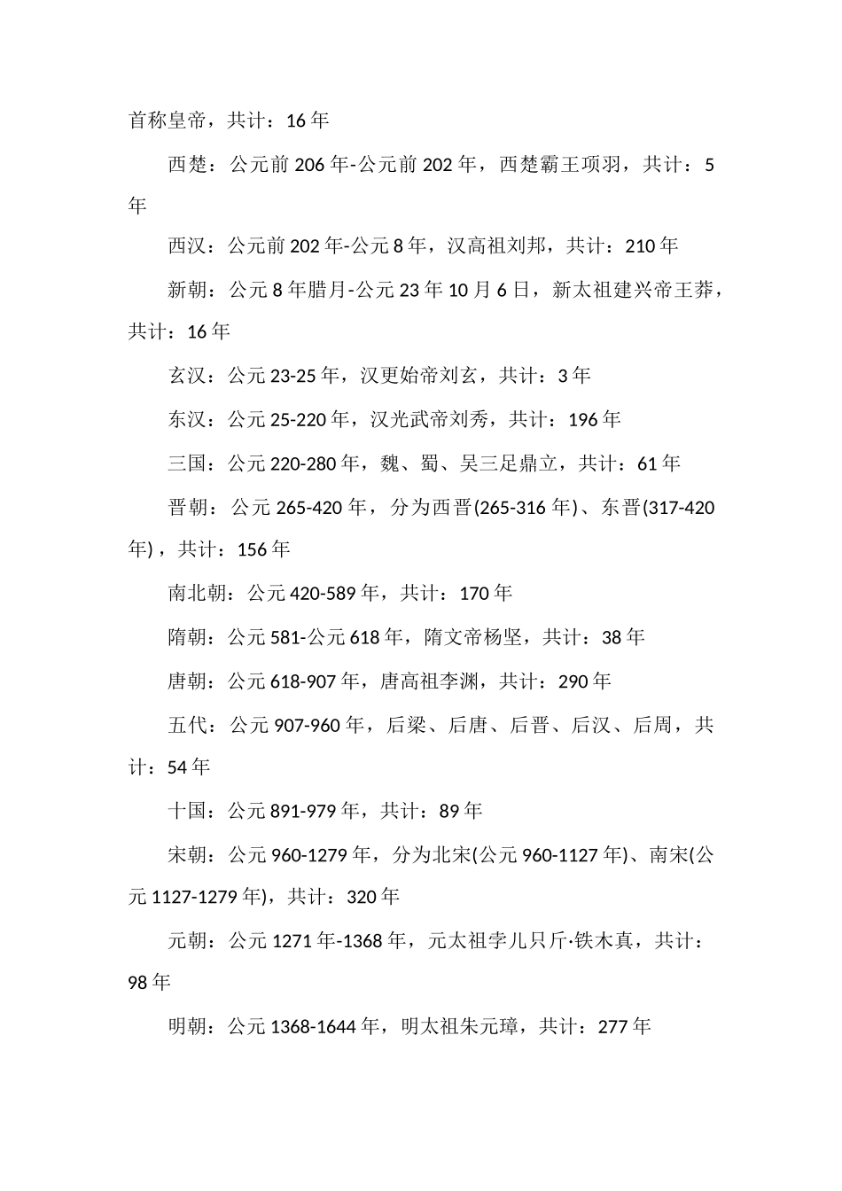 中国历朝历代顺序朝代完整顺序时间一览_第2页