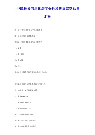 中国税务信息化深度分析与发展趋势预测报告