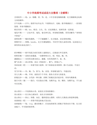 中学常考高频成语重点学习资料
