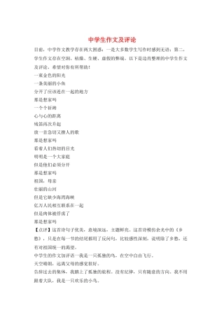 中学生作文及评论