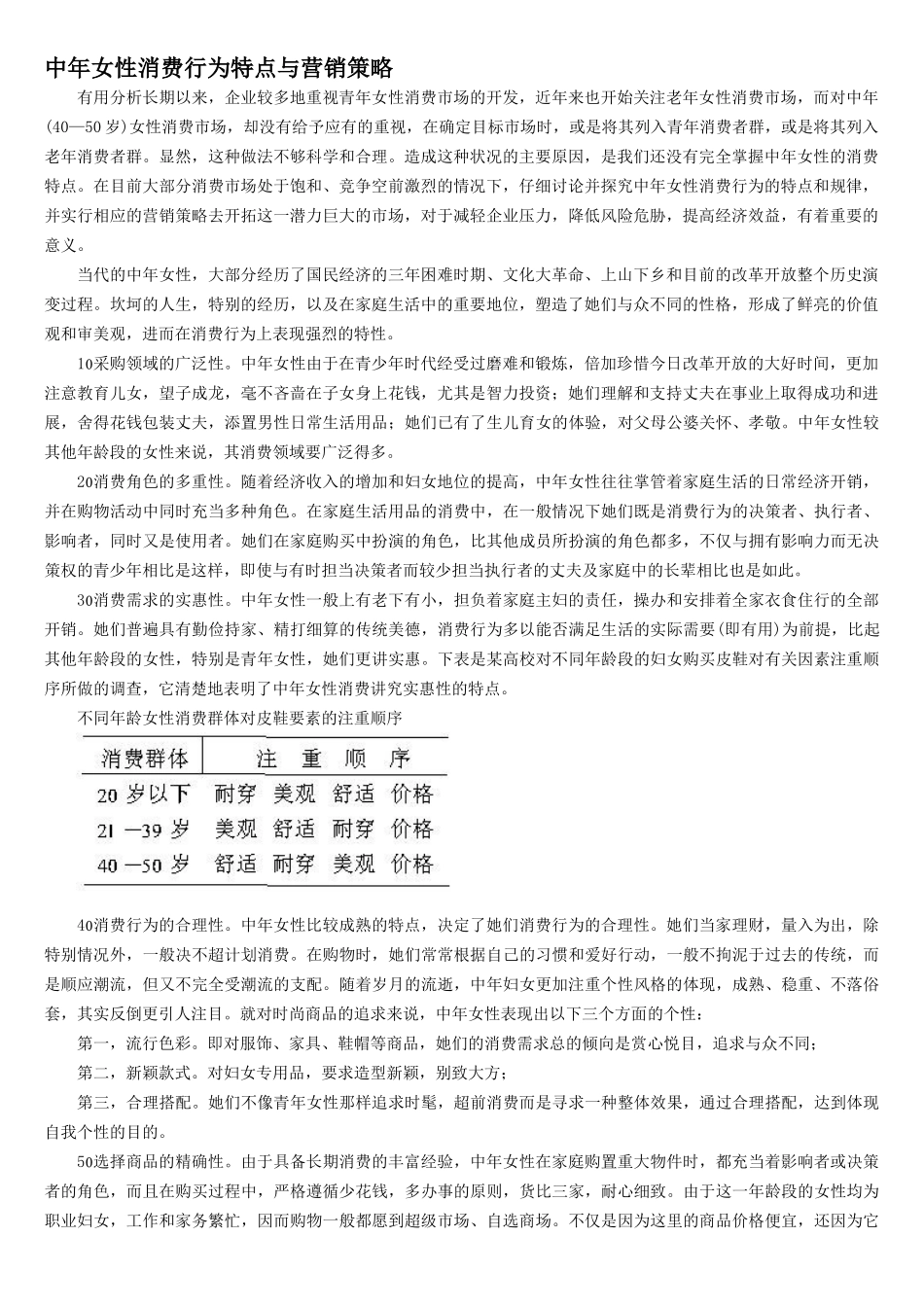 中年女性消费行为特点与营销策略_第1页