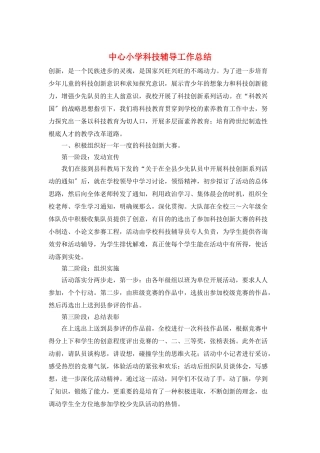 中心小学科技辅导工作总结