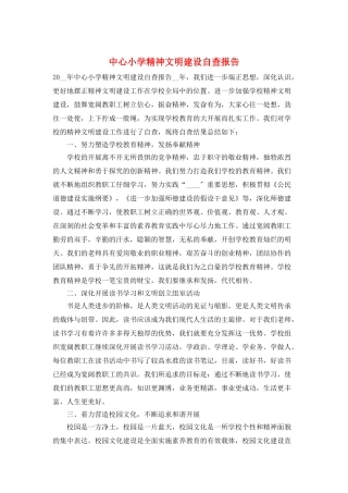 中心小学精神文明建设自查报告