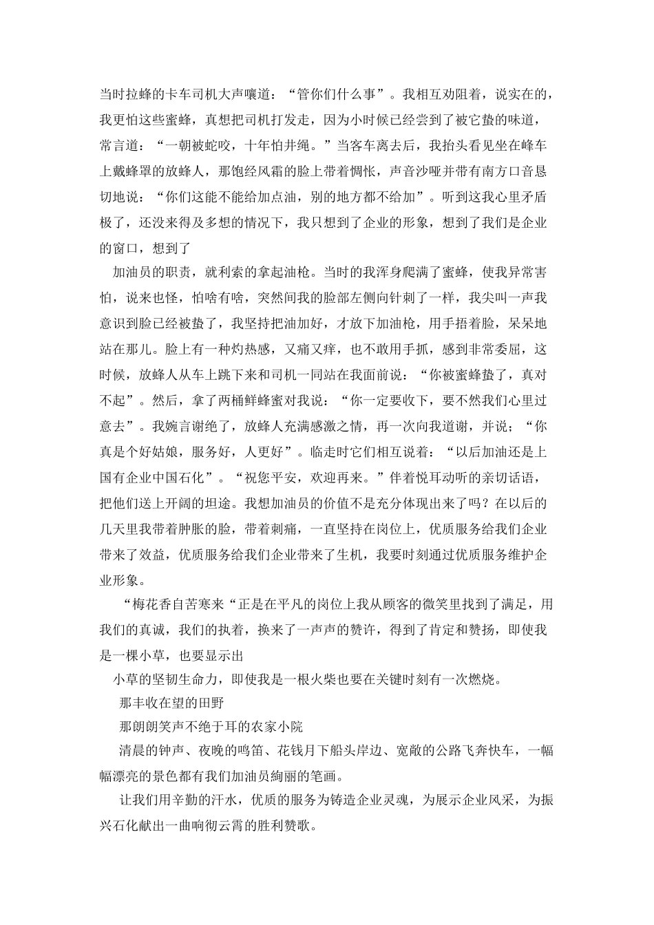 中石化加油员个人先进事迹_第2页