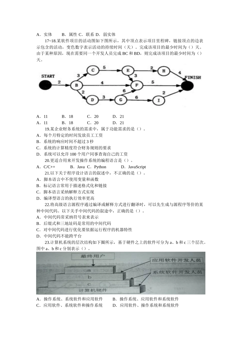 中级软件设计师2025年下半年上午试题附答案解析_第2页