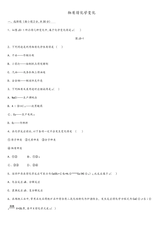 中考化学复习题：物质的化学变化