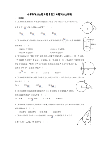 中考数学综合题专题专题训练含答案