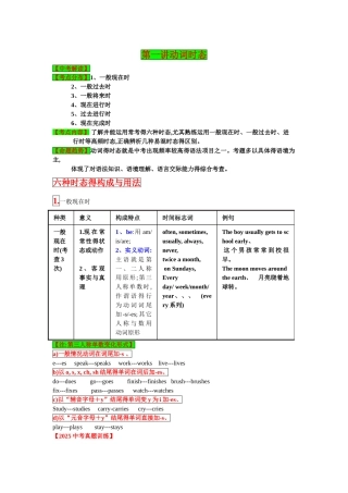 中考英语专题  时态和语态