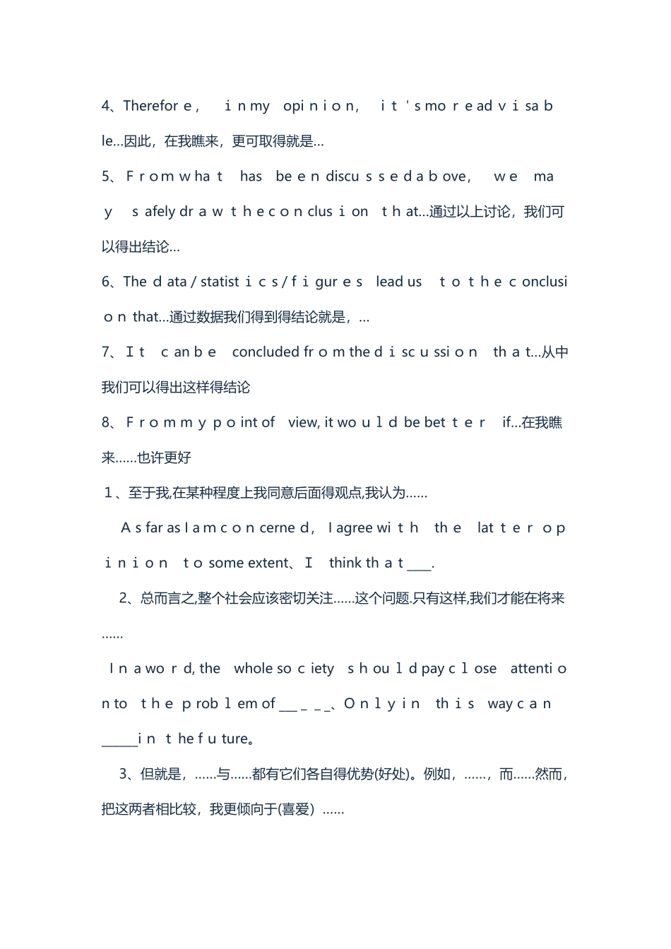 中考英语作文万能句子_第3页