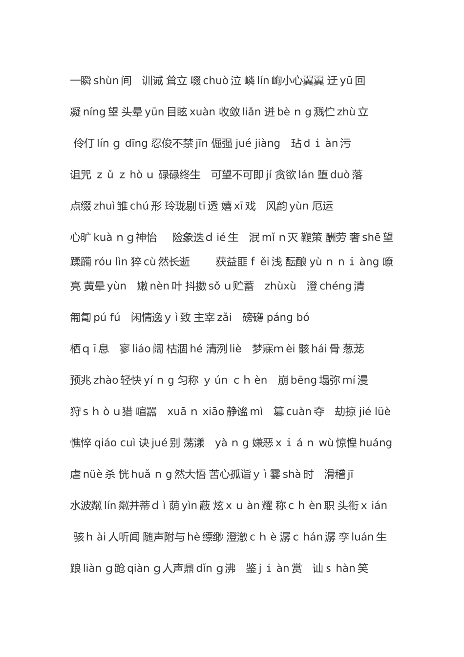 中考语文常考字词_第1页