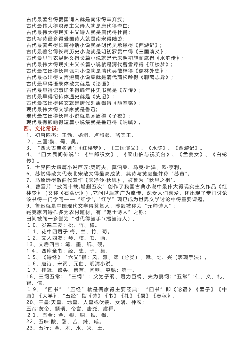中考语文必背文学常识_第2页