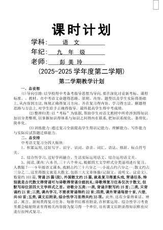 中考语文总复习教案全套