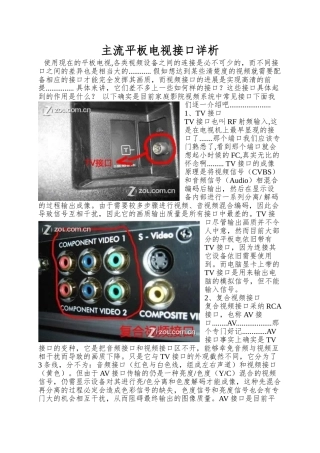 主流平板电视接口详析