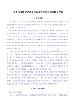 乌鲁木齐欧宝龙进出口贸易有限公司网站建设方案