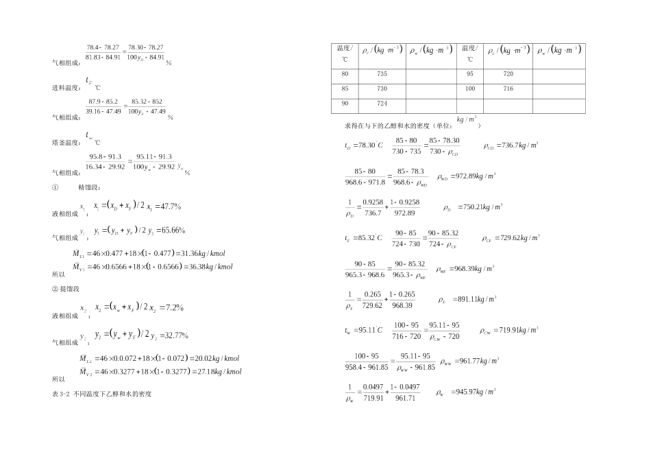 乙醇水溶液连续板式精馏塔设计_第3页