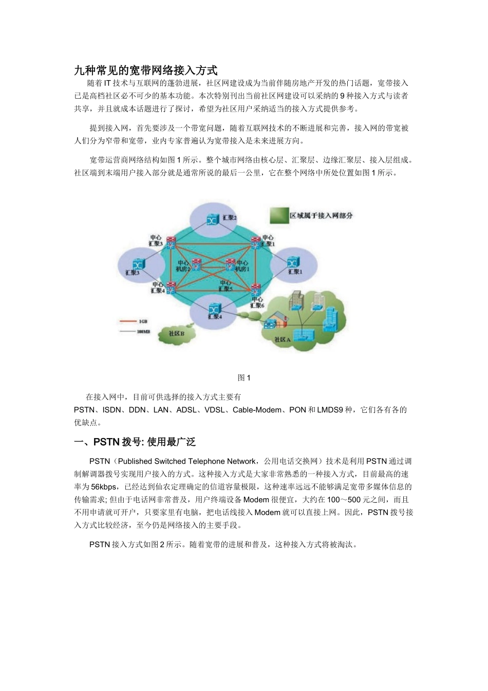 九种常见的宽带网络接入方式_第1页