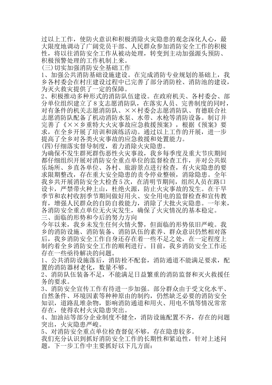 乡镇消防安全工作总结-精品范文资料_第2页