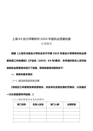 事务所自查报告