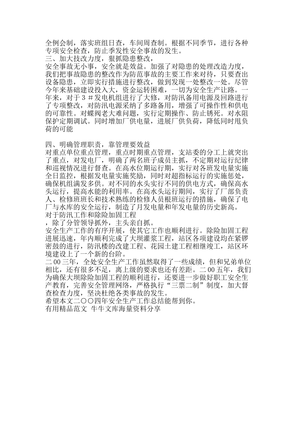 二○○四年安全生产工作总结-精品范文资料_第2页