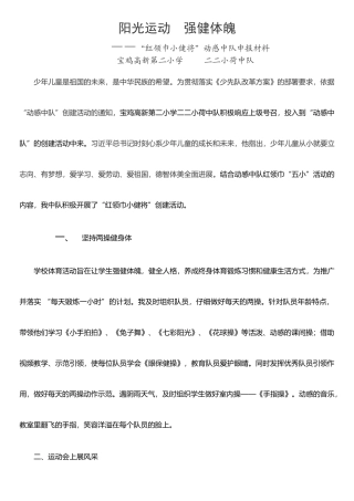 二二动感中队创建申报材料